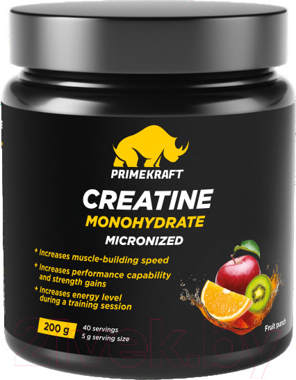Изображение товара Креатин Prime Kraft Kraft Monohydrate Micronized (200г, фруктовый пунш, банка)