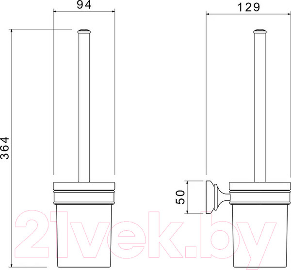 Изображение товара Ершик для унитаза Aquatek Классик AQ4510MB (черный матовый)