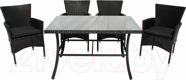 Изображение товара Комплект садовой мебели Garden Story Аскер / GS015/GS017 (черный/ротанг серый)