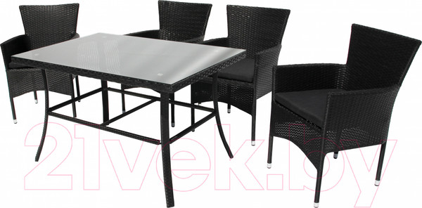 Изображение товара Комплект садовой мебели Garden Story Аскер / GS015/GS017 (черный/ротанг серый)