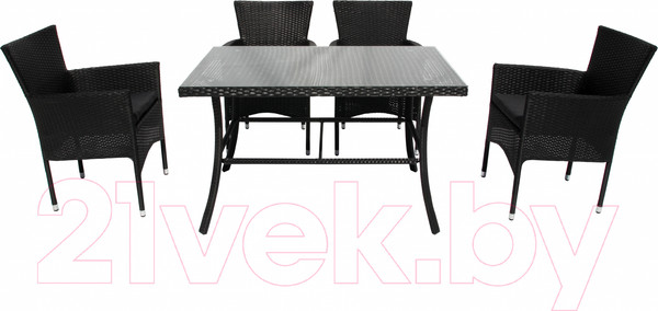 Изображение товара Комплект садовой мебели Garden Story Аскер / GS015/GS017 (черный/ротанг серый)