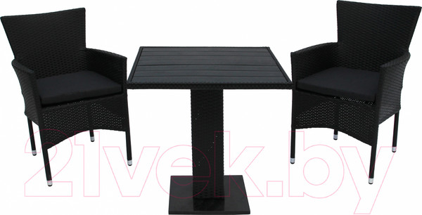 Изображение товара Комплект садовой мебели Garden Story Аскер мини / GS015/GS016 (черный/ротанг серый)