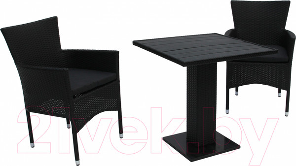 Изображение товара Комплект садовой мебели Garden Story Аскер мини / GS015/GS016 (черный/ротанг серый)
