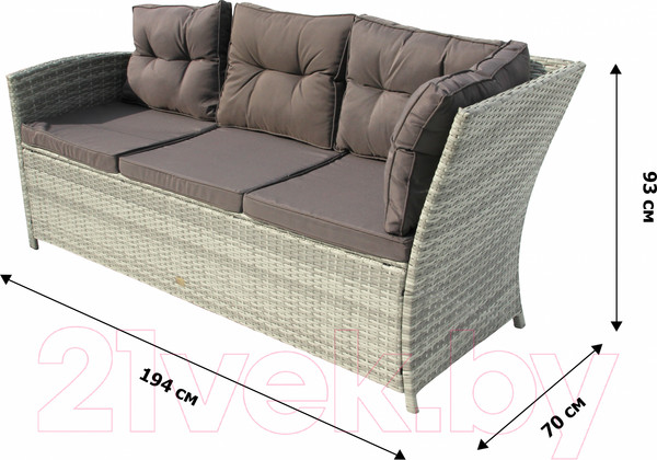 Изображение товара Комплект садовой мебели Garden Story Версаль / SFS019-A (серый/белый/коричневый)