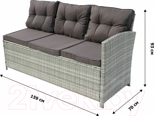 Изображение товара Комплект садовой мебели Garden Story Версаль / SFS019-A (серый/белый/коричневый)