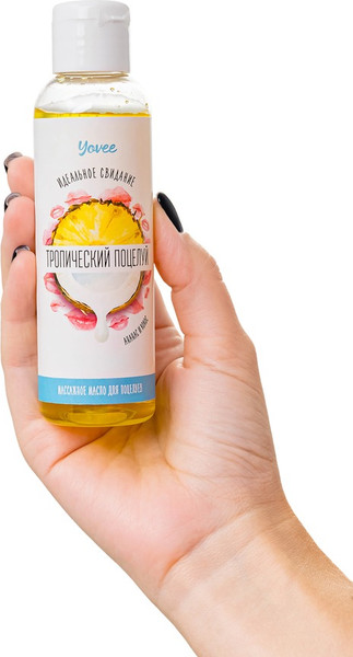 Изображение товара Эротическое массажное масло Yovee Тропический поцелуй со вкусом ананаса и кокоса (125мл)