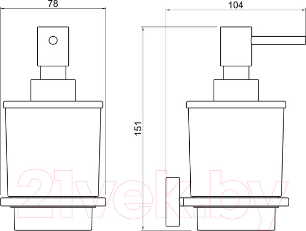 Изображение товара Дозатор для жидкого мыла Aquatek Либра AQ4305MB (черный матовый)