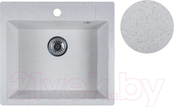 Изображение товара Мойка кухонная Marblan Cubi (серый, с сифоном)