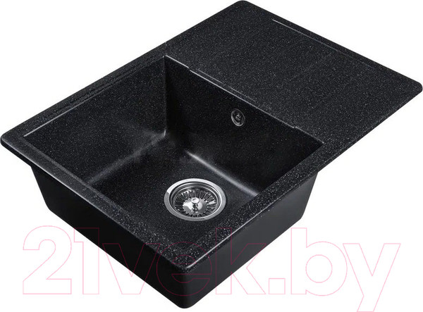 Изображение товара Мойка кухонная Marblan Recta L (черный, с сифоном)