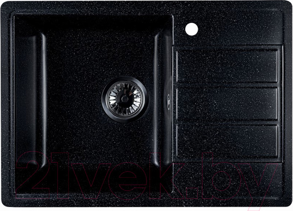 Изображение товара Мойка кухонная Marblan Recta L (черный, с сифоном)