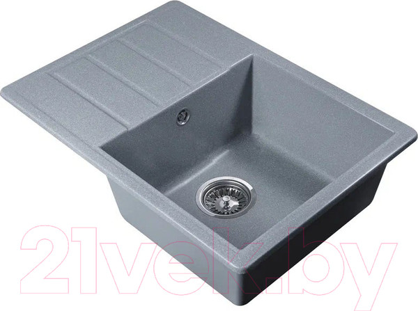 Изображение товара Мойка кухонная Marblan Recta R (серебристый, с сифоном)