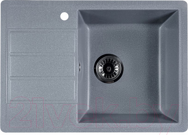 Изображение товара Мойка кухонная Marblan Recta R (серебристый, с сифоном)