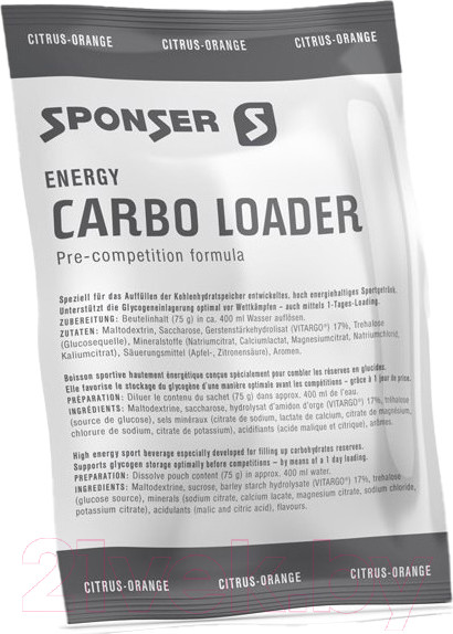 Изображение товара Предтренировочный комплекс Sponser Carbo Loader / 80-202 (3x75г, цитрус)