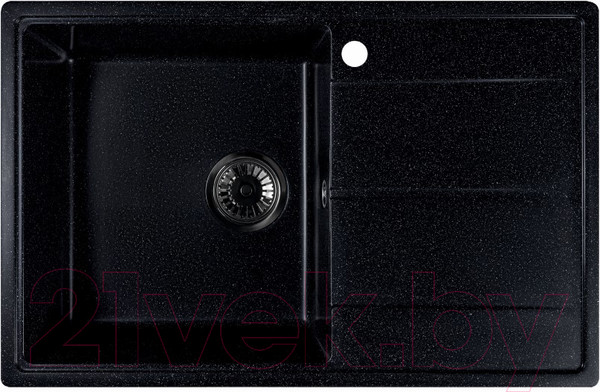 Изображение товара Мойка кухонная Marblan Magnum L (черный, с сифоном)