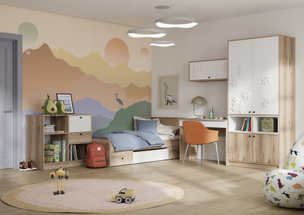 Изображение товара Письменный стол Стендмебель Киви СТ-01 (белый/дуб делано)