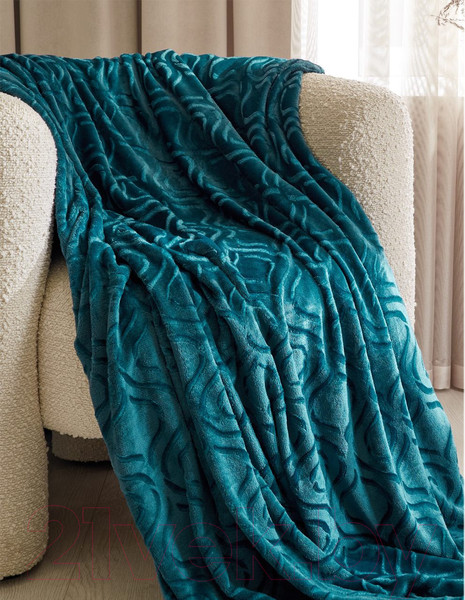 Изображение товара Плед АртПостель Узор 20-016 (220x200, индиго)