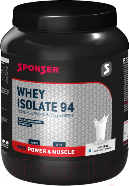 Изображение товара Протеин Sponser Whey Isolate 94 / 80717 (850г, нейтральный)
