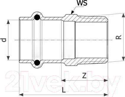 Изображение товара Муфта Viega Profipress НР 15x3/4"  287764
