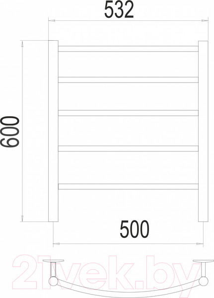 Изображение товара Полотенцесушитель электрический GRANULA Классик 50х60 D32 (кнопка)