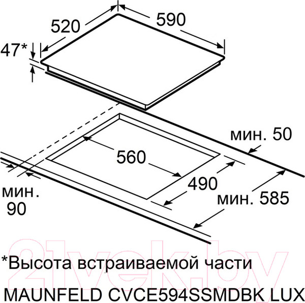 Изображение товара Электрическая варочная панель Maunfeld CVCE594SSMDBK Lux