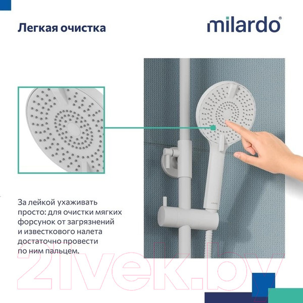 Изображение товара Лейка ручного душа Milardo Rora ROR4FWRM18 (белый матовый)