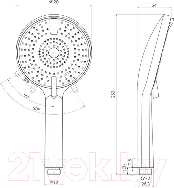 Изображение товара Лейка ручного душа Milardo Rora ROR4FWRM18 (белый матовый)