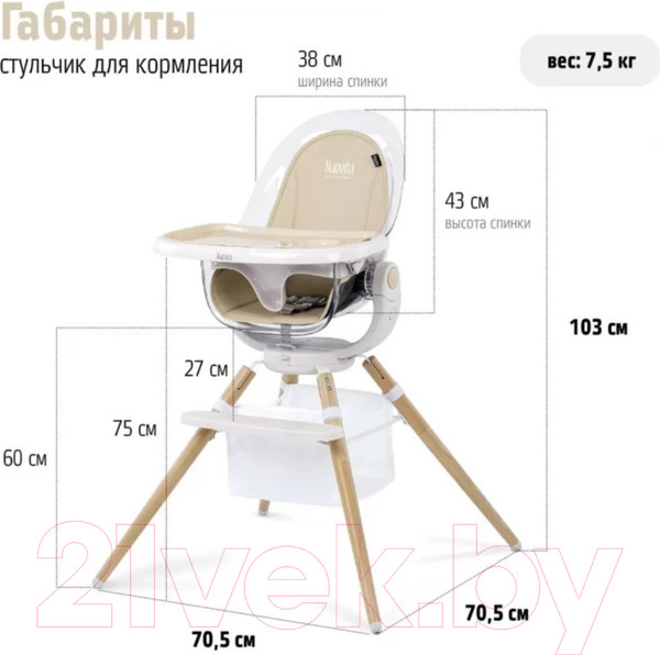 Изображение товара Стульчик для кормления Nuovita Gourmet G2 (бежевый)