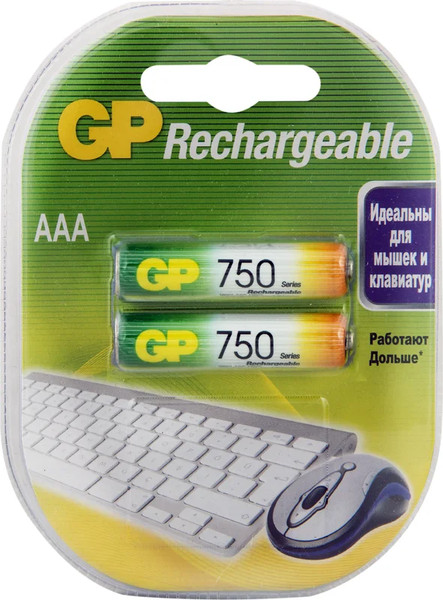 Изображение товара Комплект аккумуляторов GP Batteries 75AAAHC-2DECRC2 ААА (2шт)