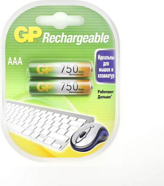 Изображение товара Комплект аккумуляторов GP Batteries 75AAAHC-2DECRC2 ААА (2шт)