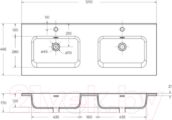Изображение товара Тумба под умывальник BelBagno ETNA-1200-4C-SO-2-RW