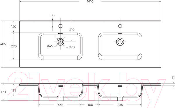 Изображение товара Тумба под умывальник BelBagno ETNA-1400-4C-SO-2-RW
