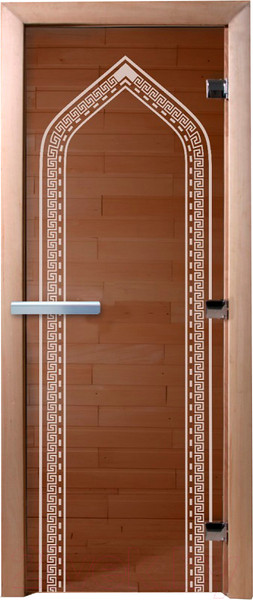 Изображение товара Стеклянная дверь для бани/сауны Doorwood Арка 70x190 / DW01015 (бронза)