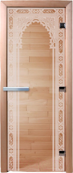 Изображение товара Стеклянная дверь для бани/сауны Doorwood Арка 70x190 / DW01018 (прозрачный)