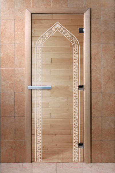 Изображение товара Стеклянная дверь для бани/сауны Doorwood Арка 80x200 / DW01017 (прозрачный)