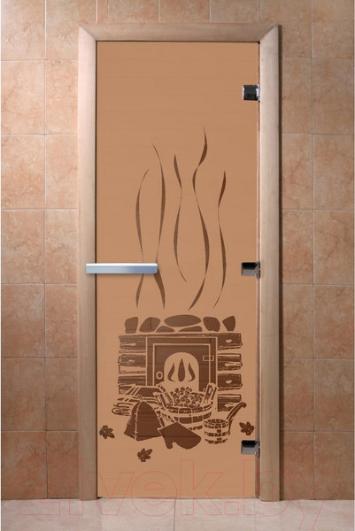 Изображение товара Стеклянная дверь для бани/сауны Doorwood Банька 70x190 / DW00065 (бронза матовая)