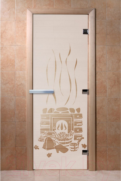 Изображение товара Стеклянная дверь для бани/сауны Doorwood Банька 80x200 / DW00068 (сатин)