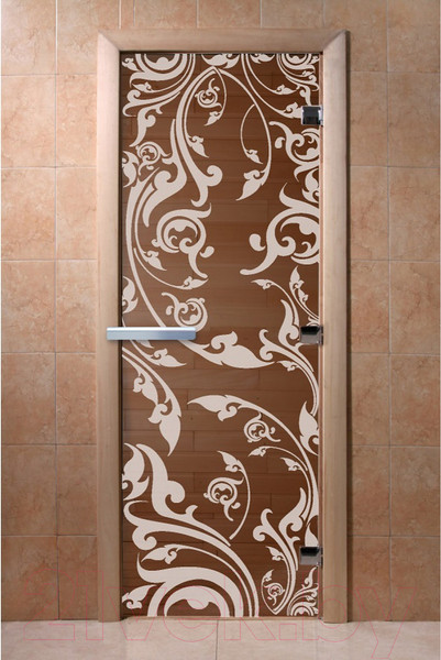 Изображение товара Стеклянная дверь для бани/сауны Doorwood Венеция 80x200 / DW01038 (бронза)
