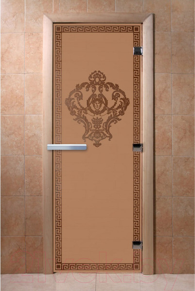 Изображение товара Стеклянная дверь для бани/сауны Doorwood Версаче 70x190 / DW01243 (бронза матовый)