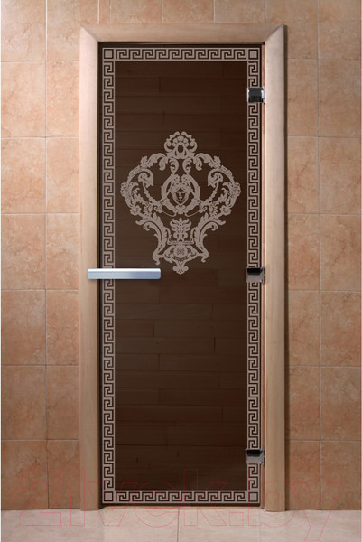 Изображение товара Стеклянная дверь для бани/сауны Doorwood Версаче 80x200 / DW03456 (графит)