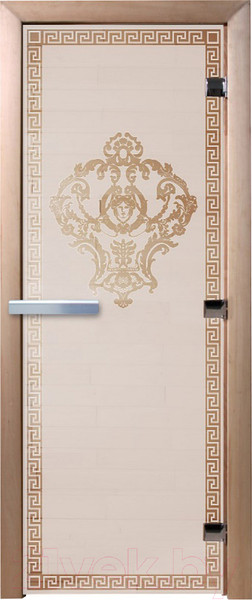 Изображение товара Стеклянная дверь для бани/сауны Doorwood Версаче 80x200 / DW01491 (сатин)