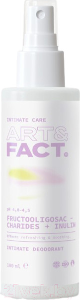Изображение товара Спрей для интимной гигиены Art&Fact Fructooligosaccharides + Inulin Освежающий (100мл)