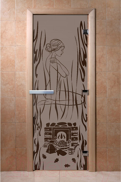 Изображение товара Стеклянная дверь для бани/сауны Doorwood Волшебный пар 70x190 / DW03186 (графит матовый)