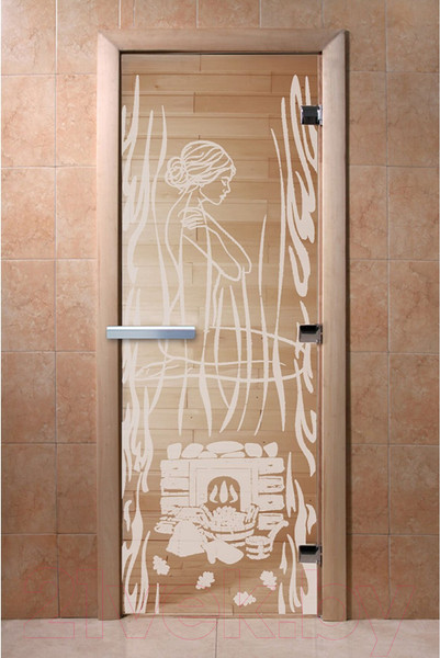 Изображение товара Стеклянная дверь для бани/сауны Doorwood Волшебный пар 80x200 / DW01497 (прозрачный)