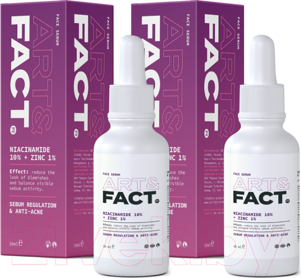 Изображение товара Сыворотка для лица Art&Fact Niacinamide 10% + Zinc 1% (2x30мл)