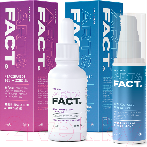 Изображение товара Набор косметики для лица Art&Fact Niacinamide 10% + Zinc 1% Крем 50мл+Сыворотка 30мл