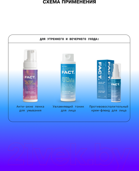 Изображение товара Набор косметики для лица Art&Fact Базовый уход за кожей лица с АНА и ВНА кислотами