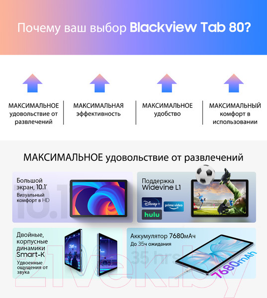 Изображение товара Планшет Blackview Tab 80 8GB/128GB LTE / TAB 80_NG8 (сумеречный серый)