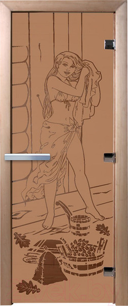 Изображение товара Стеклянная дверь для бани/сауны Doorwood Дженифер 70x190 / DW00089 (бронза матовый)