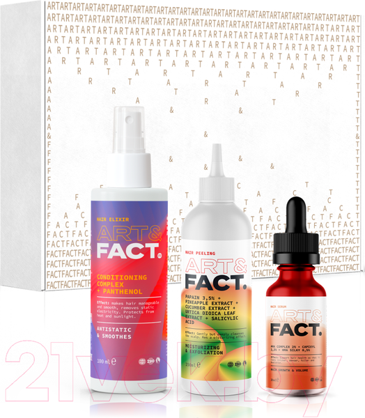 Изображение товара Набор косметики для волос Art&Fact Hair Health Set Пилинг 150мл+Крем 100мл+Сыворотка 30мл