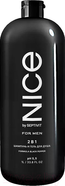 Изображение товара Шампунь-гель для душа NICE by Septivit Мужской 2в1 (1л)